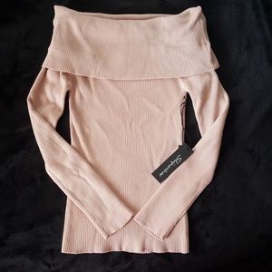 Blush Off the shoulder long sleeve.
